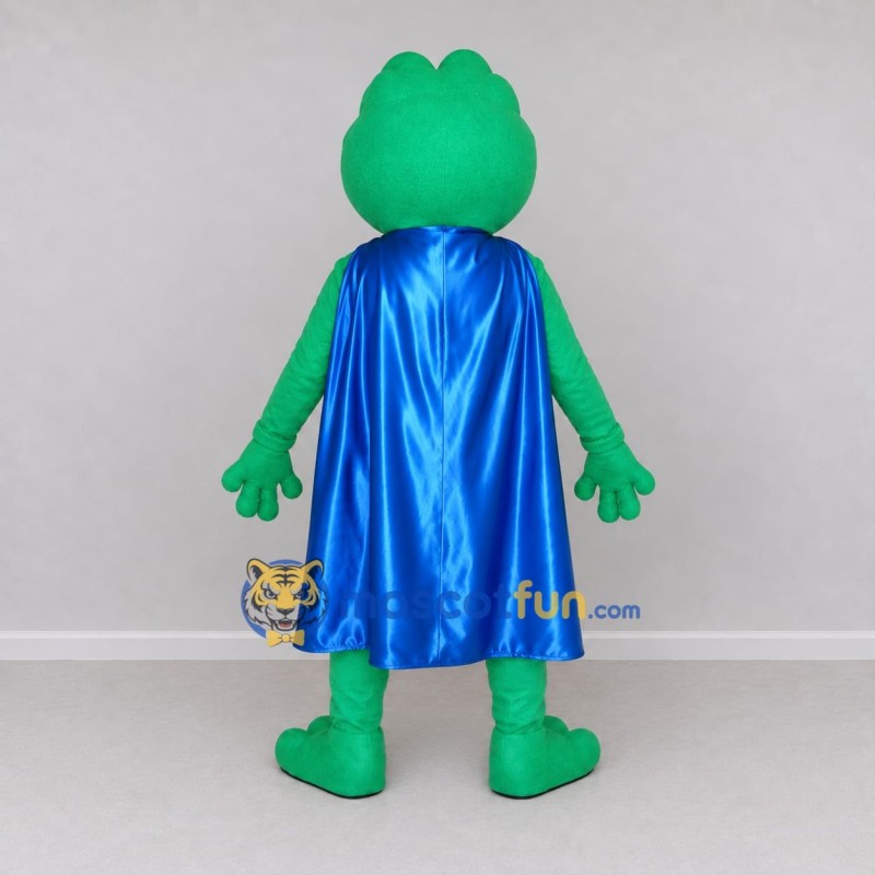 Custom Green and Blue Superhero Frog Mascot Costume Adult Full Body Suit for Theme Parties Custom Green and Blue Superhero Frog Mascot Costume Adult Full Body Suit for Theme Parties