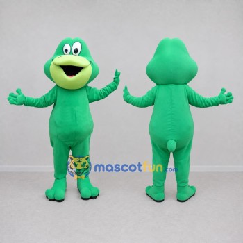 Custom Green and Yellow Frog Character Mascot Costume Adult Full Body Suit for School Events
