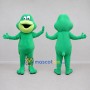 Custom Green and Yellow Frog Character Mascot Costume Adult Full Body Suit for School Events