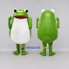 Custom Green and White Round Frog Character Mascot Costume Adult Full Body Suit for School Events