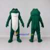 Custom Dark Green and White Frog Character Mascot Costume Adult Full Body Suit for School Events
