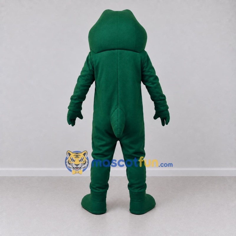 Custom Dark Green and White Frog Character Mascot Costume Adult Full Body Suit for School Events