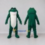 Custom Dark Green and White Frog Character Mascot Costume Adult Full Body Suit for School Events