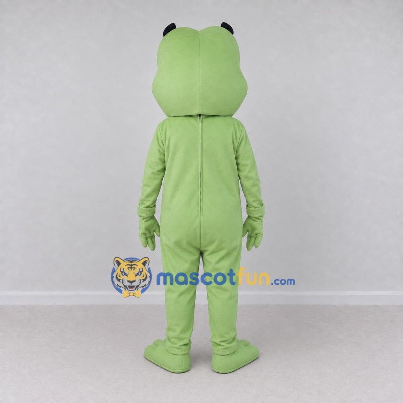 Custom Light Green and White Frog Character Mascot Costume Adult Full Body Suit for School Events Custom Light Green and White Frog Character Mascot Costume Adult Full Body Suit for School Events