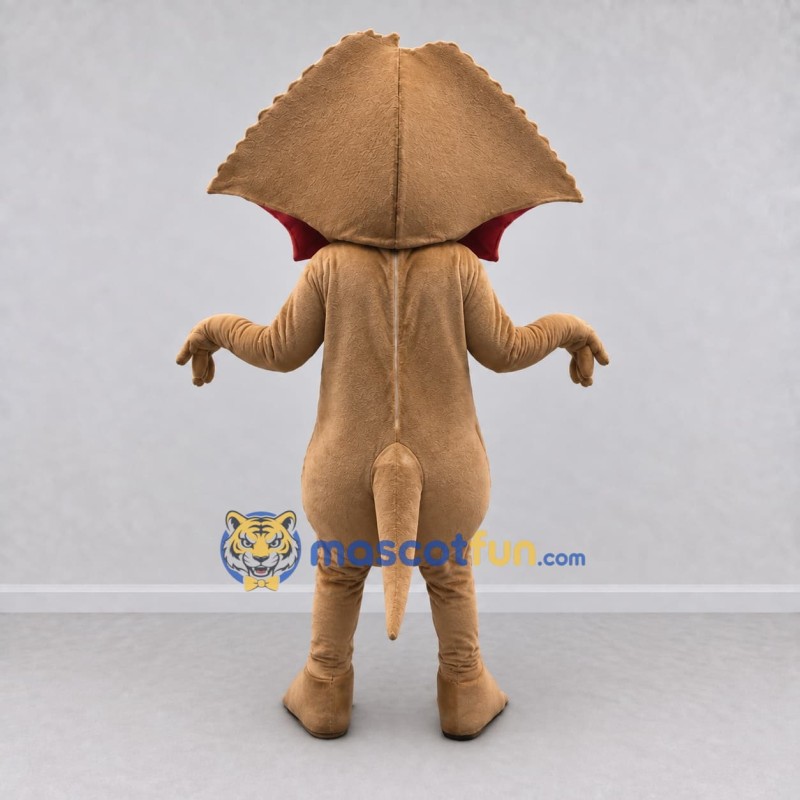 Custom Tan and Red Frilled Lizard Mascot Costume Adult Full Body Suit for Wildlife Events Custom Tan and Red Frilled Lizard Mascot Costume Adult Full Body Suit for Wildlife Events