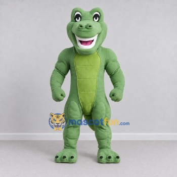 Custom Light Green Muscular Crocodile Character Mascot Costume Adult Full Body Suit for Sports Events Custom Light Green Muscular Crocodile Character Mascot Costume Adult Full Body Suit for Sports Events