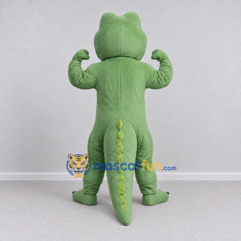 Custom Light Green Muscular Crocodile Character Mascot Costume Adult Full Body Suit for Sports Events Custom Light Green Muscular Crocodile Character Mascot Costume Adult Full Body Suit for Sports Events