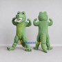 Custom Light Green Muscular Crocodile Character Mascot Costume Adult Full Body Suit for Sports Events