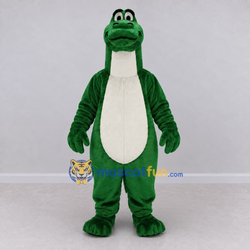 Custom Dark Green and White Frog Character Mascot Costume Adult Full Body Suit for School Events