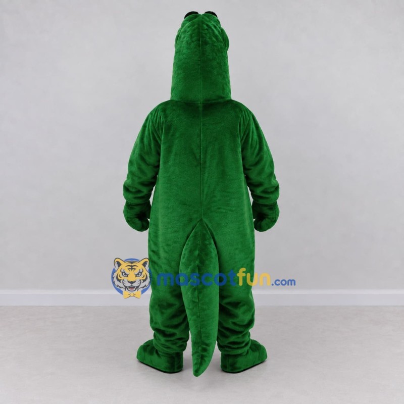 Custom Dark Green and White Frog Character Mascot Costume Adult Full Body Suit for School Events