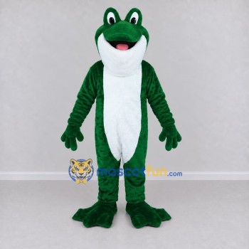 Custom Green and White Frog Mascot Costume Adult Full Body Suit for School Events Custom Green and White Frog Mascot Costume Adult Full Body Suit for School Events