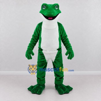 Custom Green and White Frog Mascot Costume Adult Full Body Suit for School Events Custom Green and White Frog Mascot Costume Adult Full Body Suit for School Events