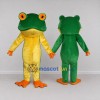 Custom Green and Yellow Frog Mascot Costume Adult Full Body Suit for School Events Custom Green and Yellow Frog Mascot Costume Adult Full Body Suit for School Events
