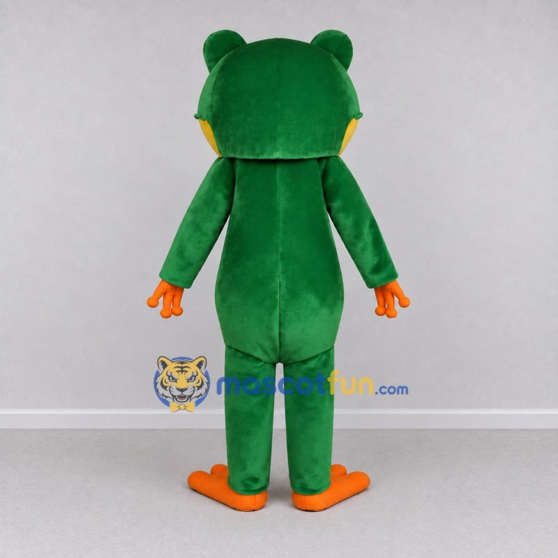 Custom Green and Yellow Frog Mascot Costume Adult Full Body Suit for School Events Custom Green and Yellow Frog Mascot Costume Adult Full Body Suit for School Events