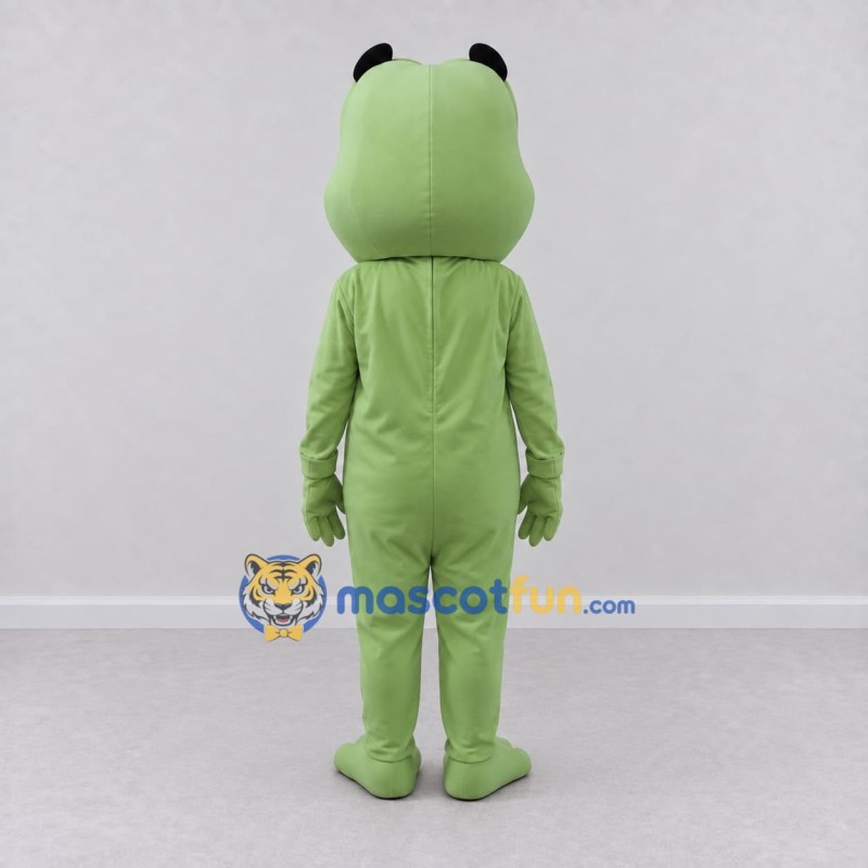 Custom Light Green and White Frog Character Mascot Costume Adult Full Body Suit for School Events Custom Light Green and White Frog Character Mascot Costume Adult Full Body Suit for School Events
