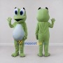 Custom Light Green and White Frog Character Mascot Costume Adult Full Body Suit for School Events