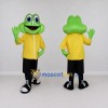 Custom Green and Yellow Frog in a Jacket and Shorts Mascot Costume Adult Full Body Suit for School Events Custom Green and Yellow Frog in a Jacket and Shorts Mascot Costume Adult Full Body Suit for School Events