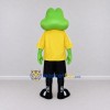 Custom Green and Yellow Frog in a Jacket and Shorts Mascot Costume Adult Full Body Suit for School Events Custom Green and Yellow Frog in a Jacket and Shorts Mascot Costume Adult Full Body Suit for School Events