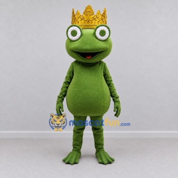 Custom Green and Gold Frog King Character Mascot Costume Adult Full Body Suit for Theme Parties Custom Green and Gold Frog King Character Mascot Costume Adult Full Body Suit for Theme Parties