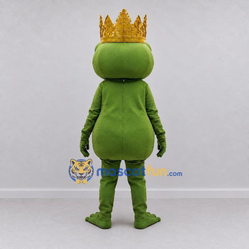 Custom Green and Gold Frog King Character Mascot Costume Adult Full Body Suit for Theme Parties Custom Green and Gold Frog King Character Mascot Costume Adult Full Body Suit for Theme Parties