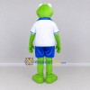 Custom Green and Blue Frog in Sportswear Mascot Costume Adult Full Body Suit for Sports Events Custom Green and Blue Frog in Sportswear Mascot Costume Adult Full Body Suit for Sports Events