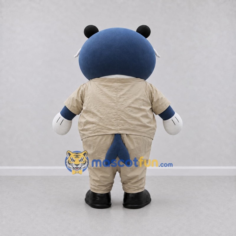 Custom Blue and Tan Fish Character in a Suit Mascot Costume Adult Full Body Suit for Theme Parties
