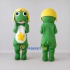 Custom Green and Yellow Frog Character with a Helmet Mascot Costume Adult Full Body Suit for Theme Parties Custom Green and Yellow Frog Character with a Helmet Mascot Costume Adult Full Body Suit for Theme Parties