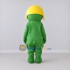 Custom Green and Yellow Frog Character with a Helmet Mascot Costume Adult Full Body Suit for Theme Parties Custom Green and Yellow Frog Character with a Helmet Mascot Costume Adult Full Body Suit for Theme Parties