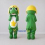 Custom Green and Yellow Frog Character with a Helmet Mascot Costume Adult Full Body Suit for Theme Parties