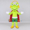Custom Light Green and Red Superhero Frog with Headphones Mascot Costume Adult Full Body Suit for Theme Parties Custom Light Green and Red Superhero Frog with Headphones Mascot Costume Adult Full Body Suit for Theme Parties
