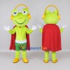 Custom Light Green and Red Superhero Frog with Headphones Mascot Costume Adult Full Body Suit for Theme Parties Custom Light Green and Red Superhero Frog with Headphones Mascot Costume Adult Full Body Suit for Theme Parties