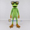 Custom Green and Orange Frog with Glasses Mascot Costume Adult Full Body Suit for School Events Custom Green and Orange Frog with Glasses Mascot Costume Adult Full Body Suit for School Events