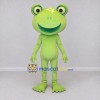 Custom Light Green Frog Character with a Flower Detail Mascot Costume Adult Full Body Suit for School Events Custom Light Green Frog Character with a Flower Detail Mascot Costume Adult Full Body Suit for School Events