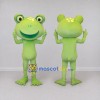 Custom Light Green Frog Character with a Flower Detail Mascot Costume Adult Full Body Suit for School Events Custom Light Green Frog Character with a Flower Detail Mascot Costume Adult Full Body Suit for School Events