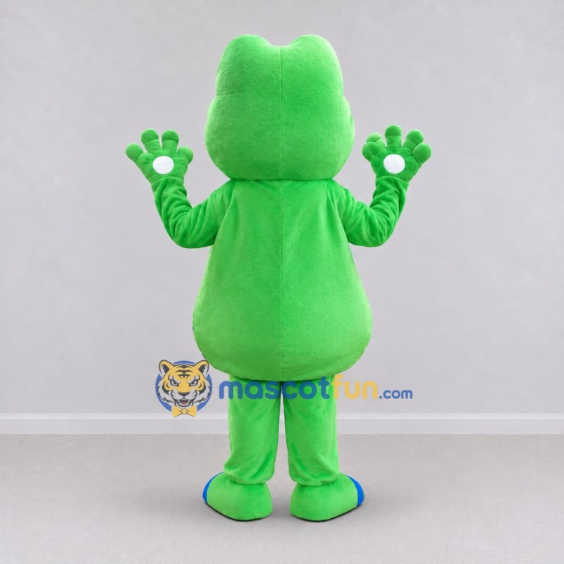 Custom Green and White Frog Character Mascot Costume Adult Full Body Suit for School Events Custom Green and White Frog Character Mascot Costume Adult Full Body Suit for School Events