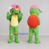 Custom Green and Pink Turtle Character with a Cap Mascot Costume Adult Full Body Suit for School Events Custom Green and Pink Turtle Character with a Cap Mascot Costume Adult Full Body Suit for School Events