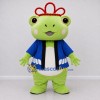 Custom Light Green and Blue Frog Character in a Jacket Mascot Costume Adult Full Body Suit for Theme Parties Custom Light Green and Blue Frog Character in a Jacket Mascot Costume Adult Full Body Suit for Theme Parties