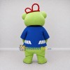 Custom Light Green and Blue Frog Character in a Jacket Mascot Costume Adult Full Body Suit for Theme Parties Custom Light Green and Blue Frog Character in a Jacket Mascot Costume Adult Full Body Suit for Theme Parties