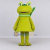 Custom Green and Yellow Frog Character with a Scarf Mascot Costume Adult Full Body Suit for School Events Custom Green and Yellow Frog Character with a Scarf Mascot Costume Adult Full Body Suit for School Events