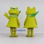Custom Green and Yellow Frog Character with a Scarf Mascot Costume Adult Full Body Suit for School Events