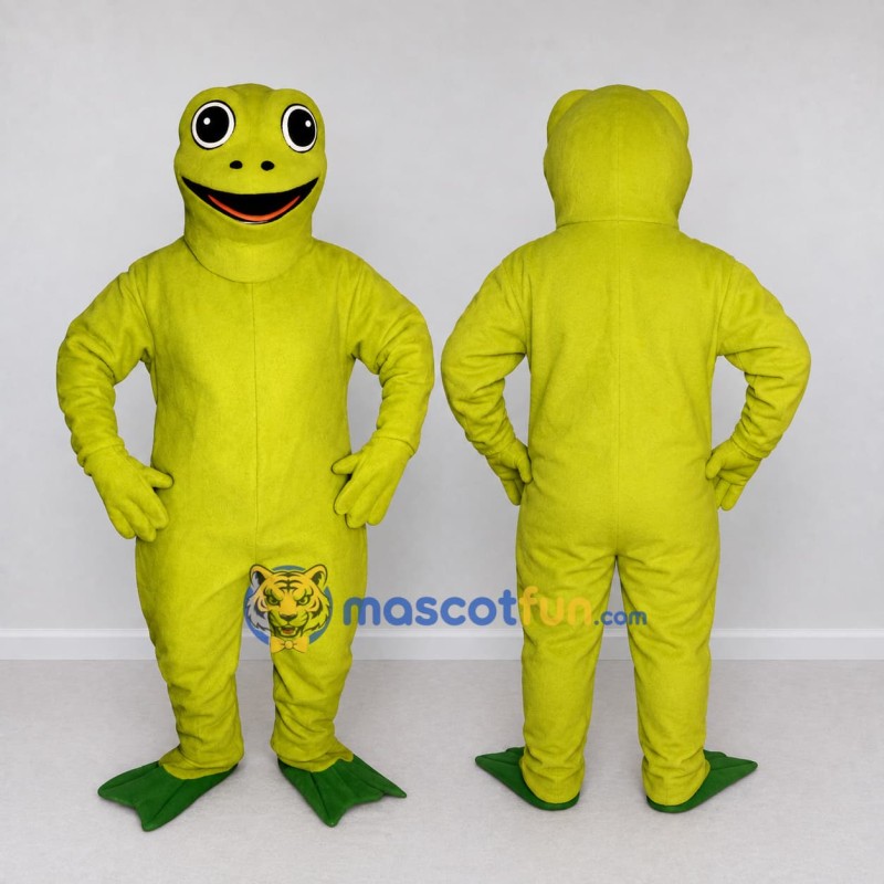 Custom Yellow Green Frog Character Mascot Costume Adult Full Body Suit for School Events Custom Yellow Green Frog Character Mascot Costume Adult Full Body Suit for School Events