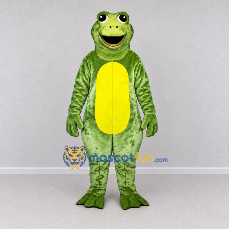 Custom Green and Yellow Frog Mascot Costume Adult Full Body Suit for School Events Custom Green and Yellow Frog Mascot Costume Adult Full Body Suit for School Events