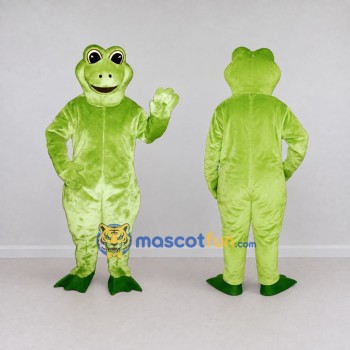Custom Light Green Frog Mascot Costume Adult Full Body Suit for School Events