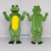Custom Green and Yellow Frog Mascot Costume Adult Full Body Suit for School Events