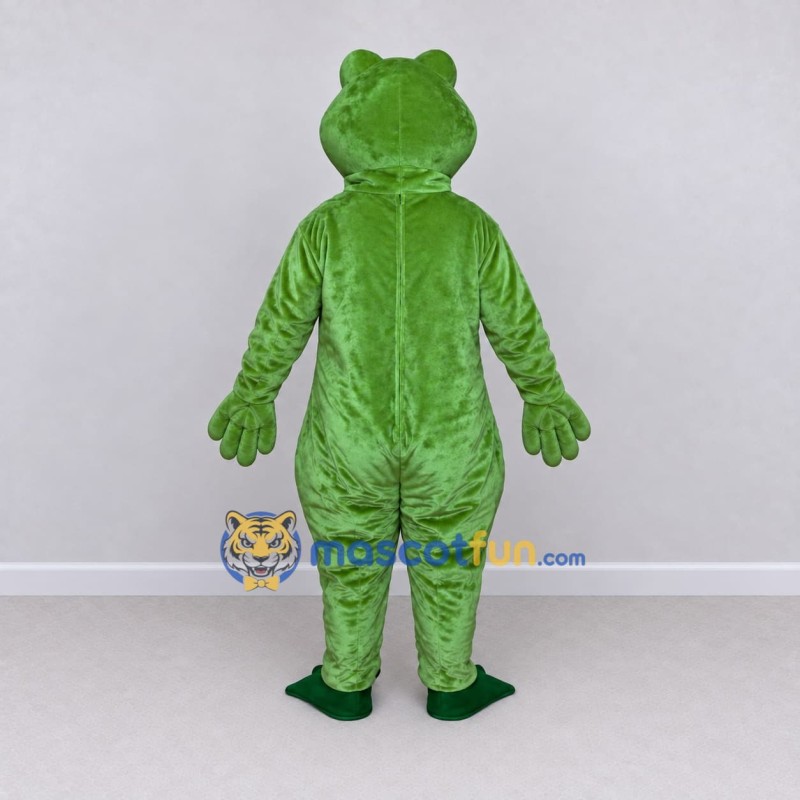 Custom Green and Yellow Frog Mascot Costume Adult Full Body Suit for School Events