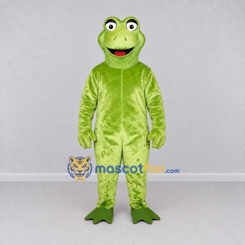 Custom Light Green Frog Character Mascot Costume Adult Full Body Suit for School Events Custom Light Green Frog Character Mascot Costume Adult Full Body Suit for School Events