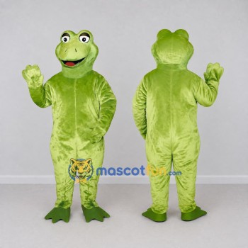 Custom Light Green Frog Character Mascot Costume Adult Full Body Suit for School Events