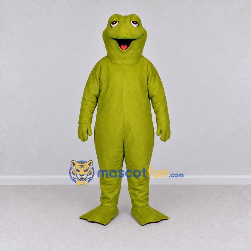 Custom Olive Green Frog Character Mascot Costume Adult Full Body Suit for School Events Custom Olive Green Frog Character Mascot Costume Adult Full Body Suit for School Events