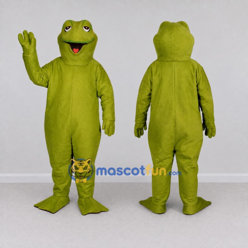 Custom Olive Green Frog Character Mascot Costume Adult Full Body Suit for School Events Custom Olive Green Frog Character Mascot Costume Adult Full Body Suit for School Events