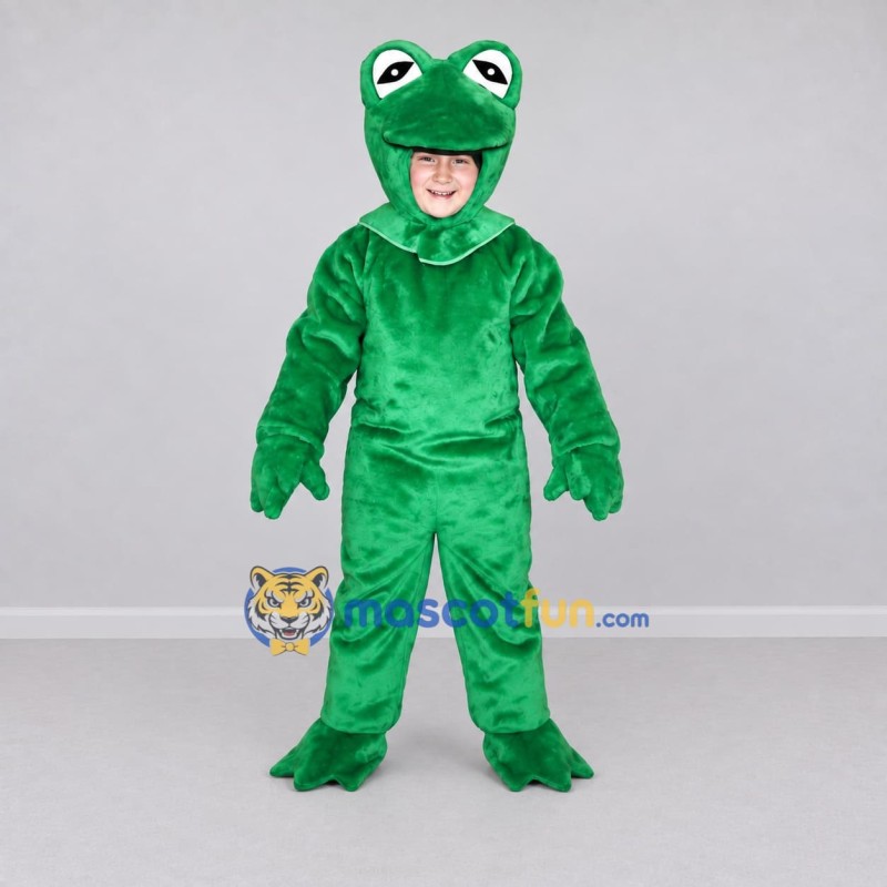 Custom Green Open-Face Frog Character Mascot Costume Adult Full Body Suit for School Events Custom Green Open-Face Frog Character Mascot Costume Adult Full Body Suit for School Events